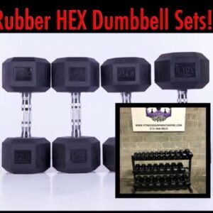 BRAND NEW EMPIRE Rubber Hex Dumbbell Sets & Pairs – Click for Options For Sale | Fitness Equipments Empire