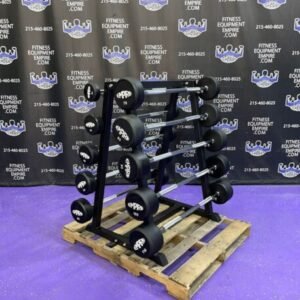 Buy BRAND NEW Empire Rubber Covered Fixed Straight Bar Set 20-110 lbs. in 10’s w/Rack