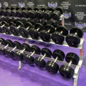Buy Troy Rubber Covered Prostyle 5-50 lb. Dumbbell Set w/Matching Racks Online